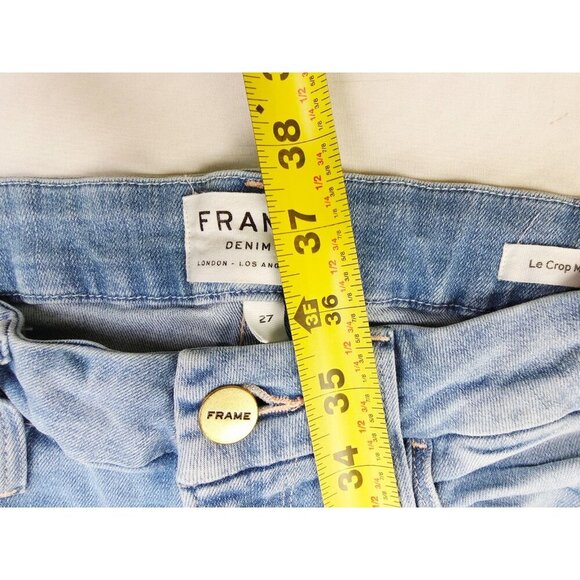 Frame Size 27X27 Womens Le Crop Mini Boot Blue Denim 5 Pocket Jeans USA Made - Picture 13 of 13